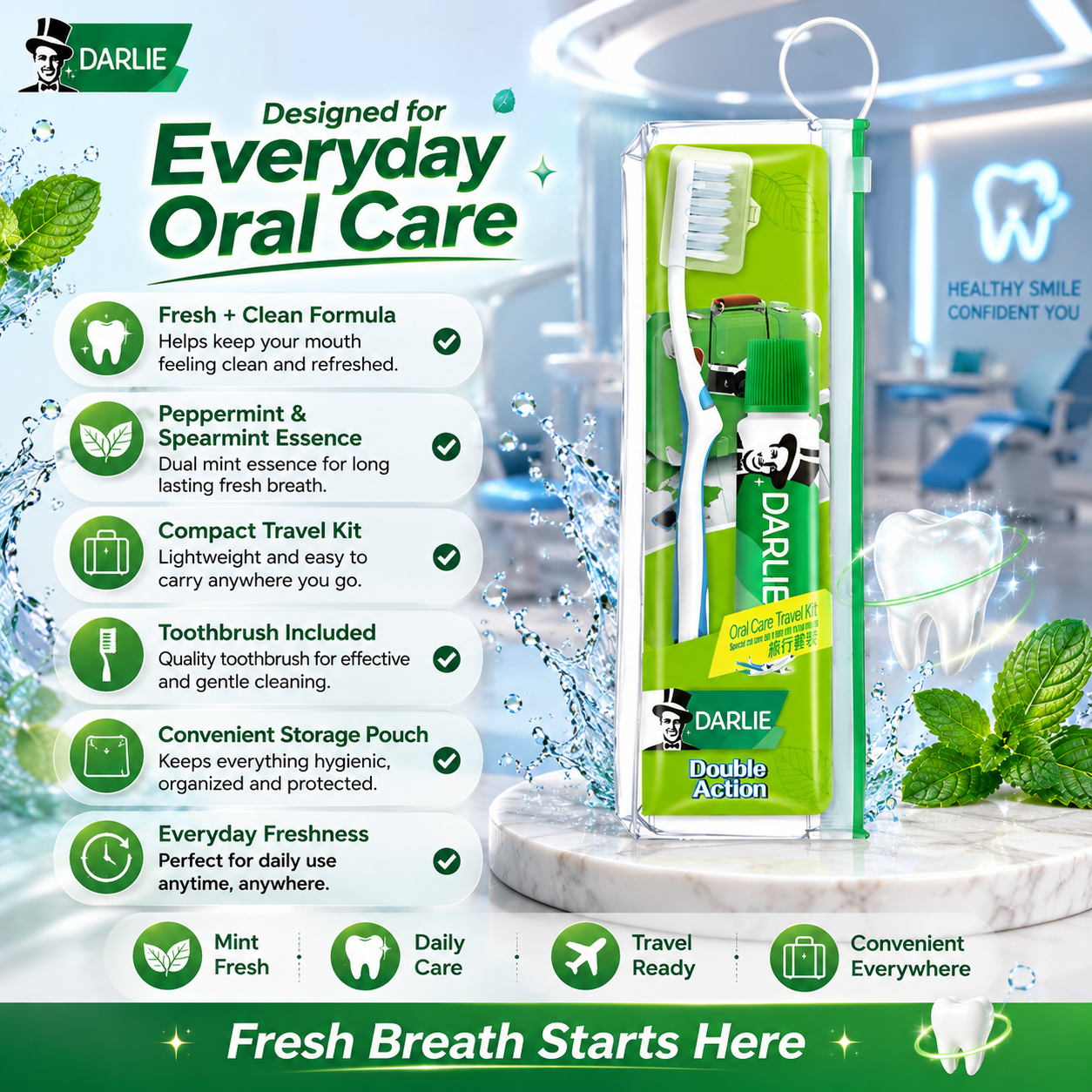 DARLIE® Double Action Oral Care Travel Kit (50g)