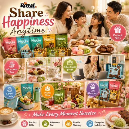 Royal Family Mochi & Mochi Cookies | Imported from Taiwan | Gluten-Free | Soft & Chewy | Individually Wrapped | Assorted Flavours