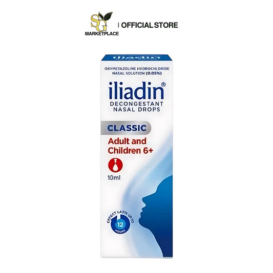 Iliadin Nasal Drops Classic 10ml – Fast Relief for Blocked Nose (6+ Years) & Adults