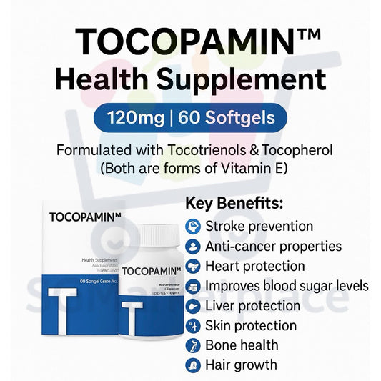 Tocopamin™ 120mg | 60 Softgels Heart Liver Brain Support Antioxidant Supplement