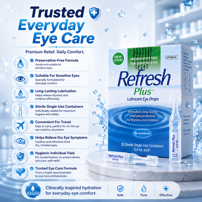 Refresh Plus Lubricant Eye Drops (30 Sterile Single-Use Containers × 0.4mL)