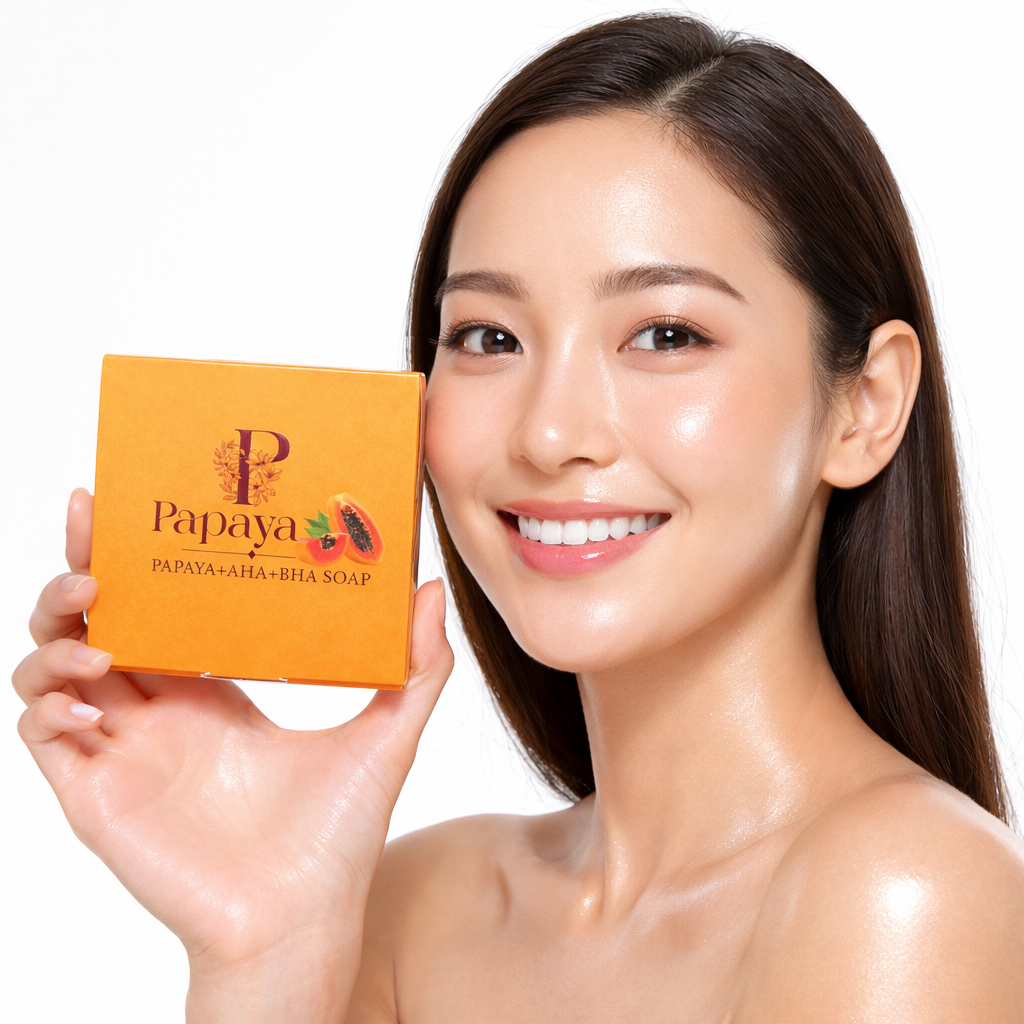Papaya AHA+BHA Soap – Brightening, Exfoliating & Glow Skin | Face & Body