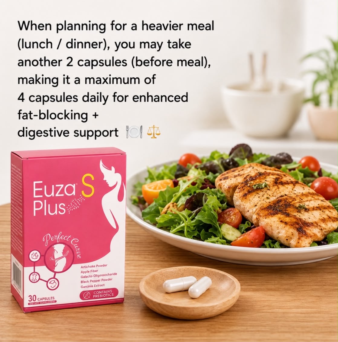 Euza S Plus Prebiotic Fiber Detox Booster 30s - Gut Reset, Bloat & Waistline