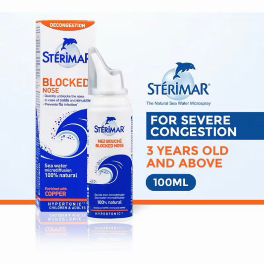 Stérimar Blocked Nose Hypertonic Nasal Spray 100ml | Fast Decongestion Relief